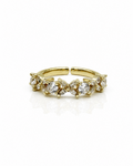 Bague Celeste dorée zircons ronds et marquise couronne