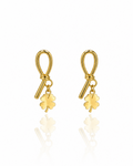 Boucles d'oreilles Evy – pendantes dorées trèfle à 4 feuilles