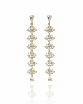 Boucles d'oreilles pendantes cristaux dorées